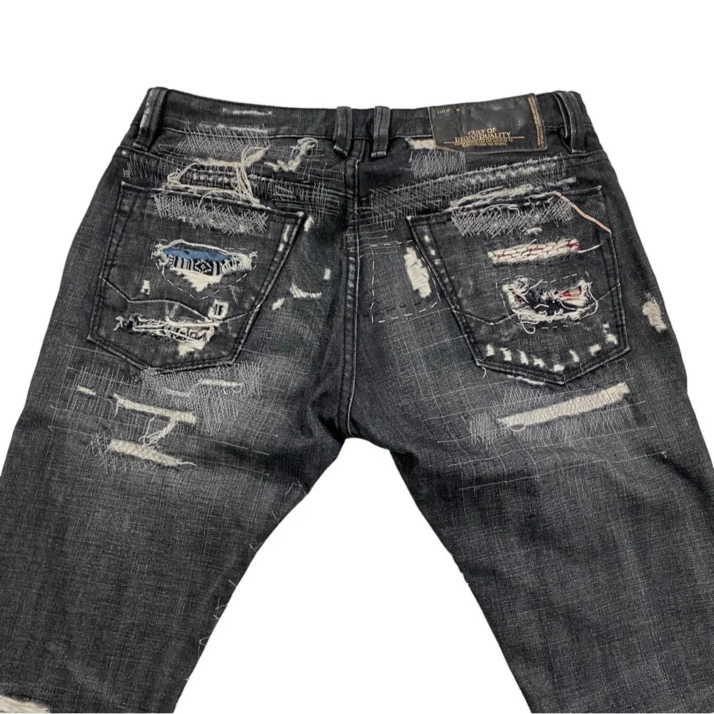 Cult of Individuality Rebel Straight Japanese Selvedge Men Black Wash Jean Sz 33 - Picture 10 of 15